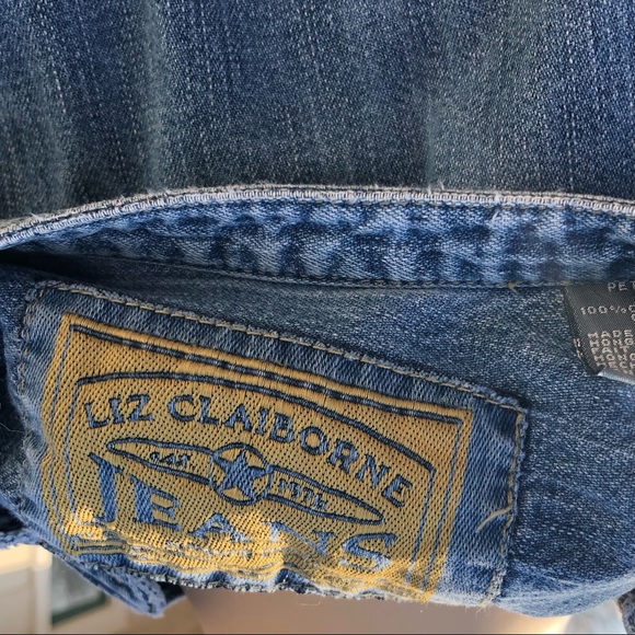 Liz Claiborne Jeans Vintage 90s Cotton Chambray Long Sleeve Snap Front Shirt - Picture 10 of 12